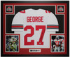 Eddie George Autographed & Framed White Ohio State Jersey Auto Beckett Certified