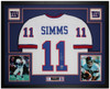 Phil Simms Autographed & Framed White New York Jersey Auto Beckett Certified