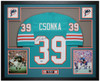 Larry Csonka Autographed & Framed Blue Miami Jersey Auto Beckett Certified