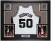 David Robinson Autographed & Framed White San Antonio Jersey Auto Beckett Certified
