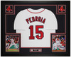 Dustin Pedroia Autographed & Framed White Boston Jersey Auto JSA Certified