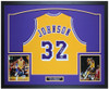 Magic Johnson Autographed & Framed Yellow Los Angeles Jersey Auto Beckett Certified