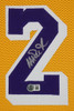 Magic Johnson Autographed & Framed Yellow Los Angeles Jersey Auto Beckett Certified