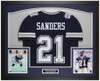 Deion Sanders Autographed & Framed Blue Dallas Jersey Auto Beckett Certified