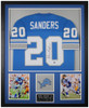 Barry Sanders Autographed & Framed Blue Detroit Jersey Auto Schwartz Certified