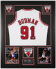 Dennis Rodman Autographed & Framed White Chicago Jersey Auto Beckett Certified