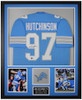 Aidan Hutchinson Autographed & Framed Blue Detroit Jersey Auto Beckett Certified