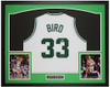 Larry Bird Autographed & Framed White Boston Jersey Auto Beckett Certified