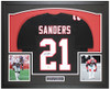 Deion Sanders Autographed & Framed Black Atlanta Jersey Auto Beckett Certified