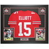 Ezekiel Elliott Autographed & Framed Red Ohio State Jersey Auto Beckett Certified