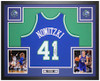 Dirk Nowitzki Autographed & Framed Blue Dallas Jersey Auto Fanatics Certified