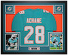 De'Von Achane Autographed & Framed Teal Miami Jersey Auto Beckett Certified