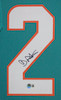 De'Von Achane Autographed & Framed Teal Miami Jersey Auto Beckett Certified