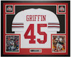 Archie Griffin Autographed & Framed White Ohio State Jersey Auto Beckett Certified