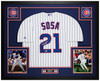 Sammy Sosa Autographed & Framed White Chicago Jersey Auto Beckett Certified