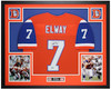 John Elway Autographed & Framed Orange Denver Jersey Auto Beckett Certified