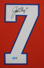 John Elway Autographed & Framed Orange Denver Jersey Auto Beckett Certified