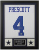 Dak Prescott Autographed & Framed White Dallas Jersey Auto Beckett Certified