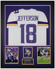Justin Jefferson Autographed & Framed White Minnesota Jersey Auto Beckett Certified