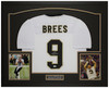 Drew Brees Autographed & Framed White New Orleans  Jersey Auto Beckett Certified