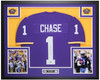 Ja'Marr Chase Autographed & Framed Purple LSU Jersey Auto Beckett Certified