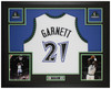 Kevin Garnett Autographed & Framed White Minnesota Jersey Auto JSA Certified