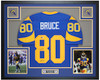 Isaac Bruce Autographed & Framed Blue St. Louis Jersey Auto Beckett Certified