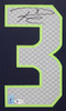 Russell Wilson Autographed & Framed Blue Seattle Jersey Auto Beckett Certified