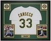 Jose Canseco Autographed & Framed White Oakland Jersey Auto Beckett Certified
