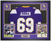 Jared Allen Autographed & Framed Purple Minnesota Jersey Auto Beckett Certified