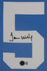 James Worthy Autographed & Framed Blue North Carolina Jersey Auto Beckett Certified