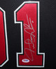 Dennis Rodman Autographed and Framed Black Bulls Jersey Auto PSA Certified