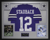 Roger Staubach Autographed and Framed Dallas Cowboys Jersey