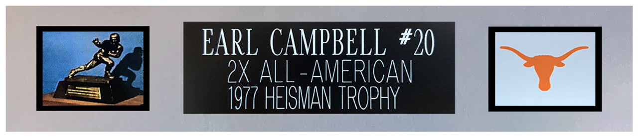 Earl Campbell Autographed Signed Texas Longhorns Custom #20 Black Jersey  with HT 77 Inscription - JSA Authentic