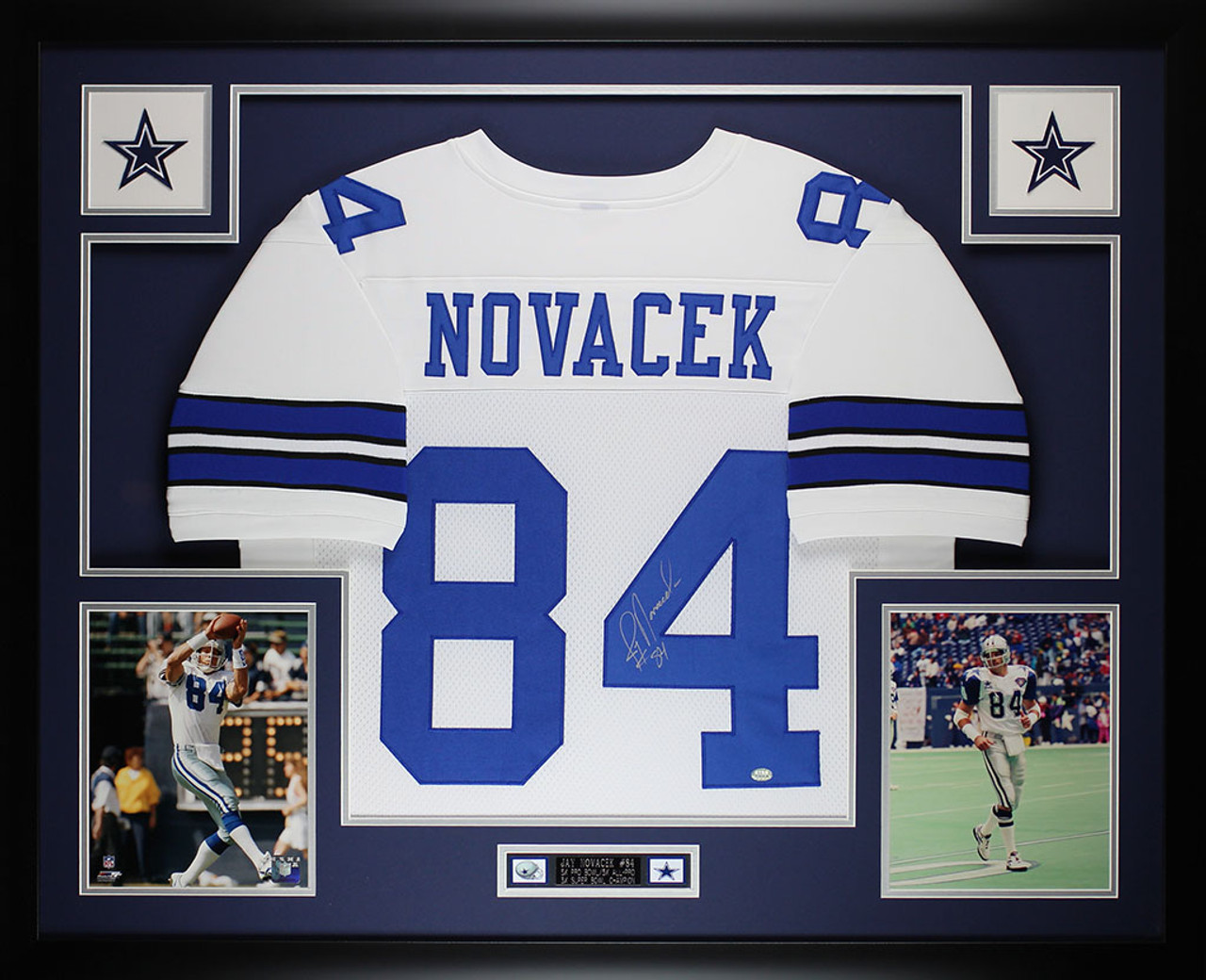 Jay Novacek Autographed and Framed White Cowboys Jersey
