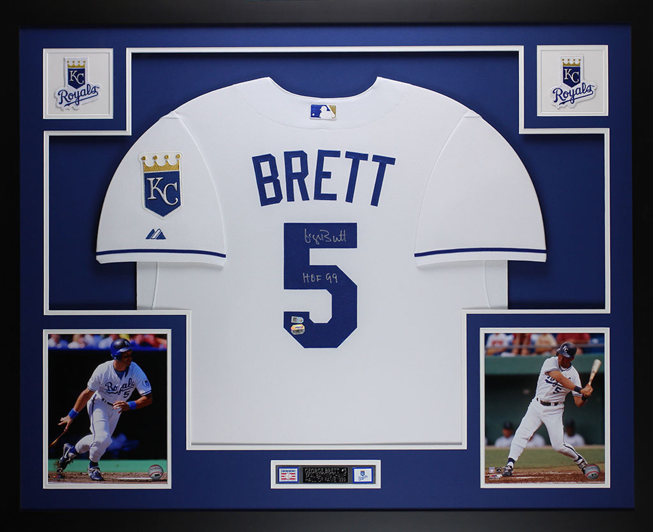 George Brett Autographed White Kansas City Royals Jersey Replica