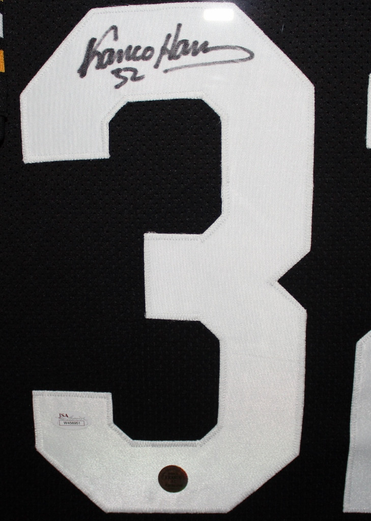 Franco Harris Autographed and Framed Black Steelers Jersey