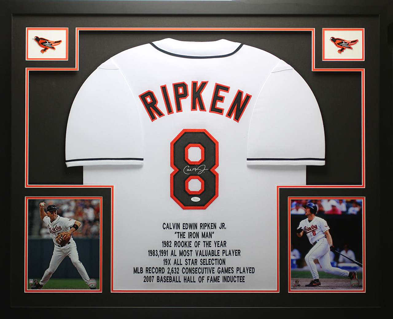 Cal Ripken Jr Autographed and Framed Baltimore Orioles Jersey