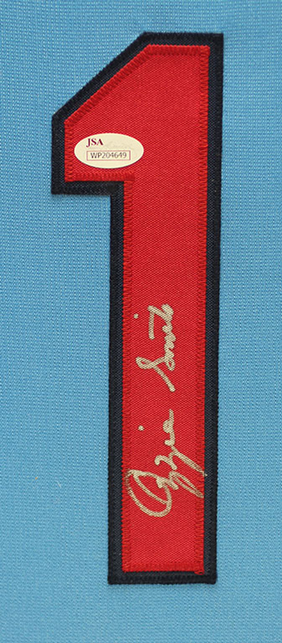 Ozzie Smith Autographed and Framed Blue Cardinals Jersey