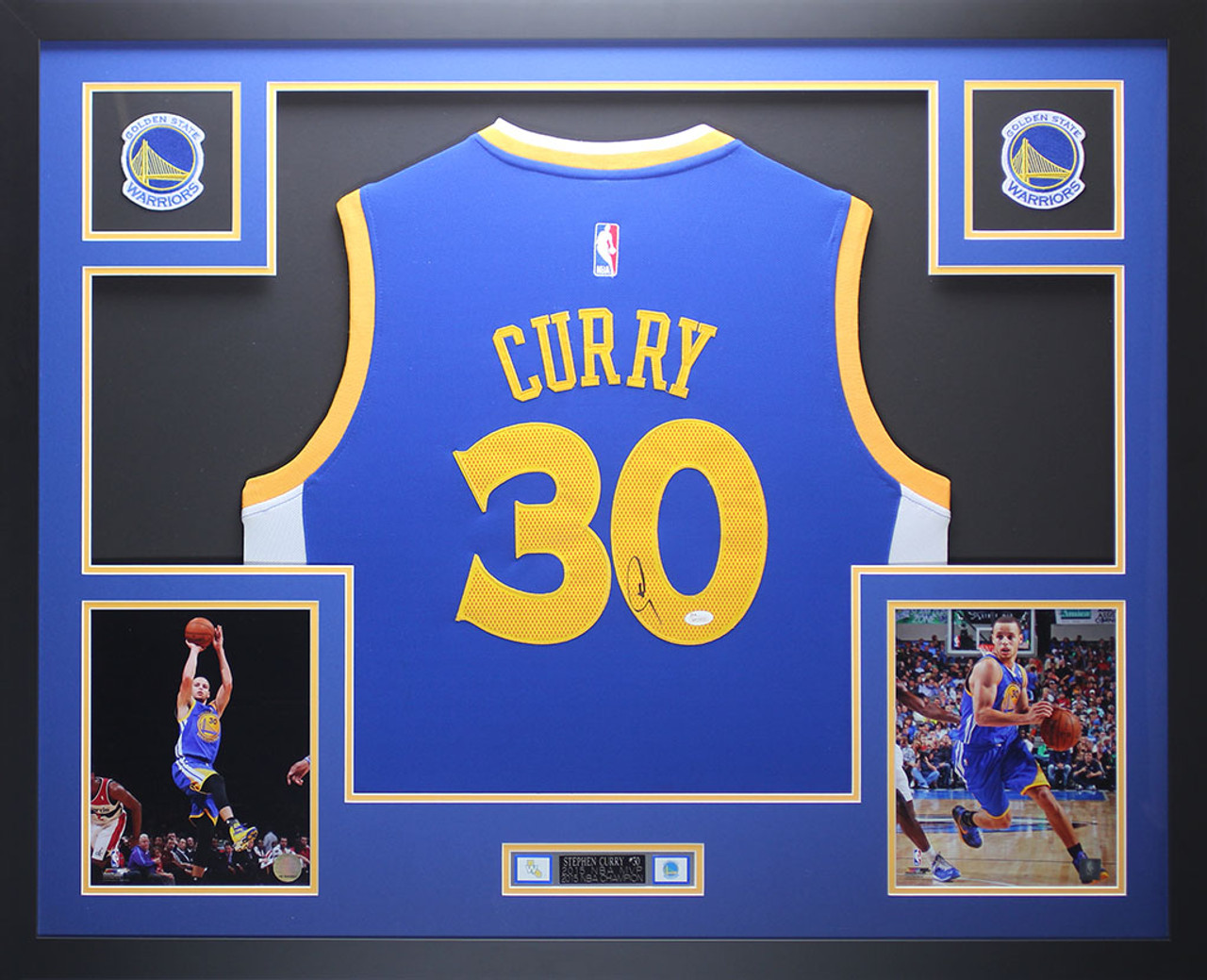 Stephen Curry Autographed Golden State Warriors Jersey Framed