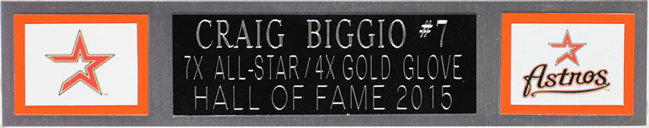 Craig Biggio Autographed HOF 15 & Framed Rainbow Astros Jersey