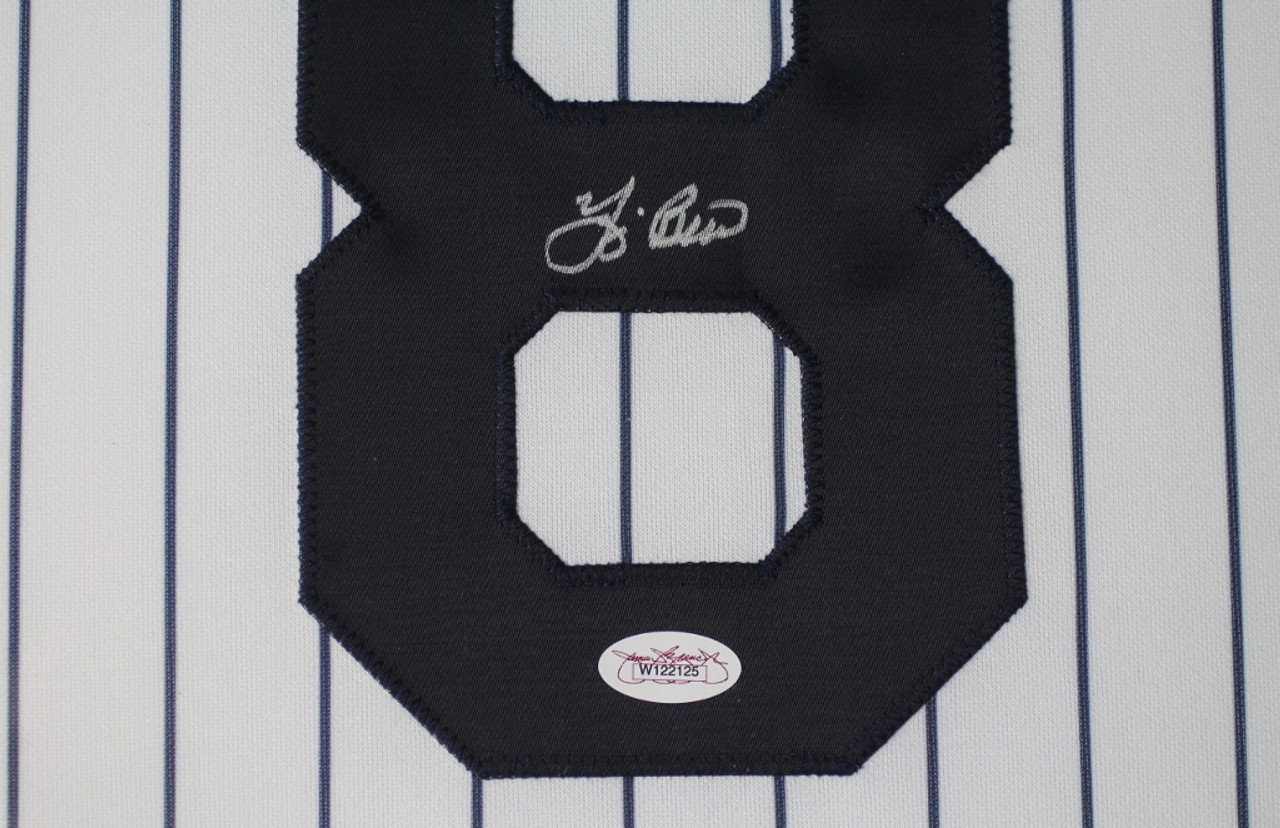 Autographed/Signed Yogi Berra New York Pinstripe Baseball Jersey JSA COA -  Hall of Fame Sports Memorabilia