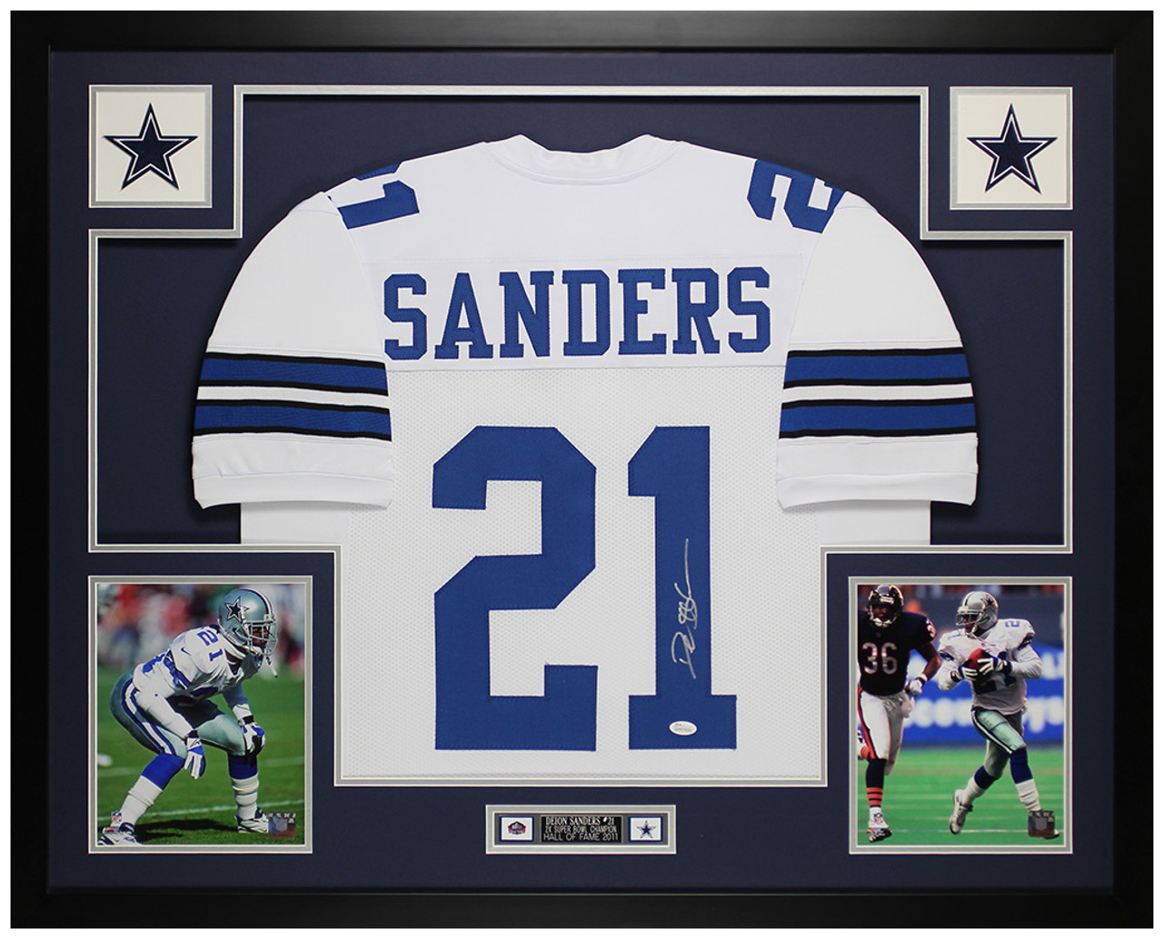 Deion Sanders Authentic Signed White Pro Style Jersey Drop