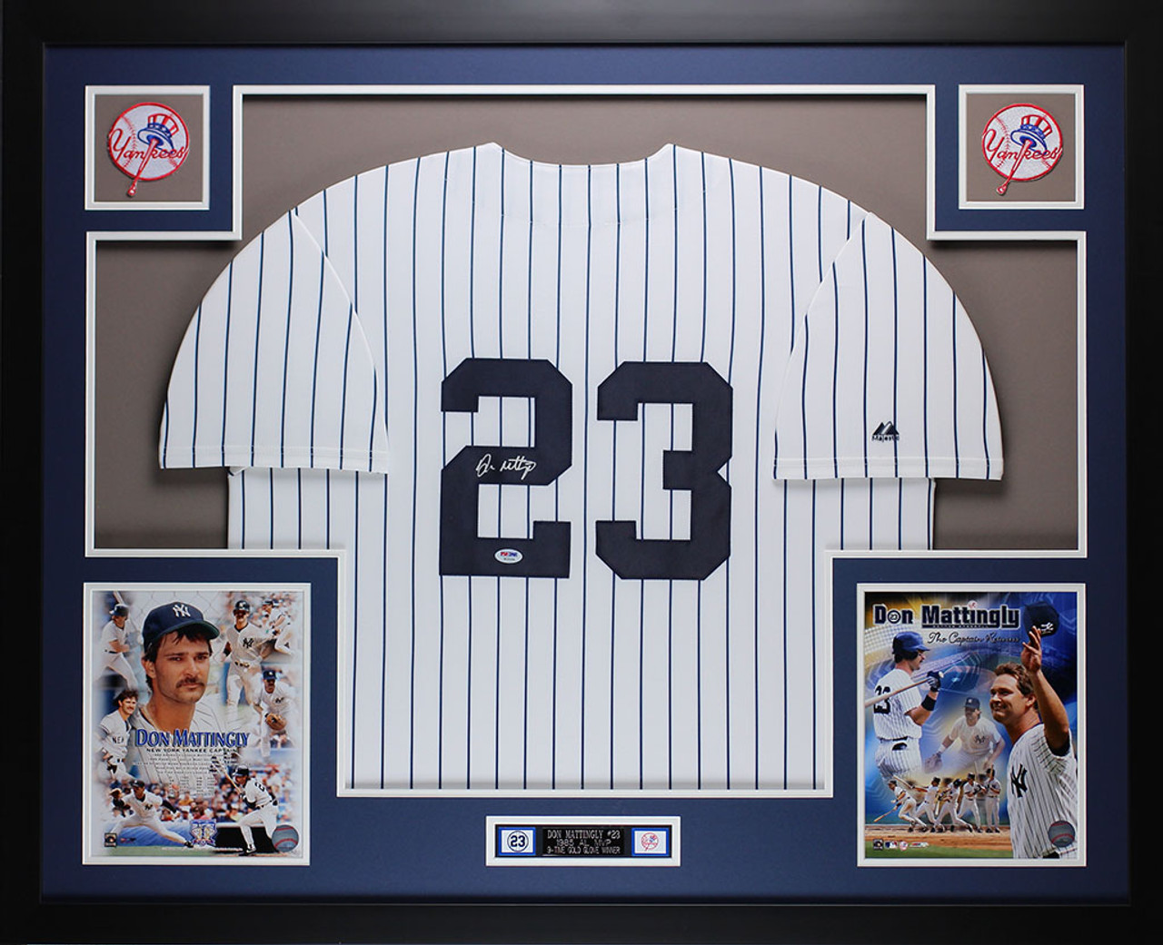 Don Mattingly Autographed and Framed White Yankees Jersey