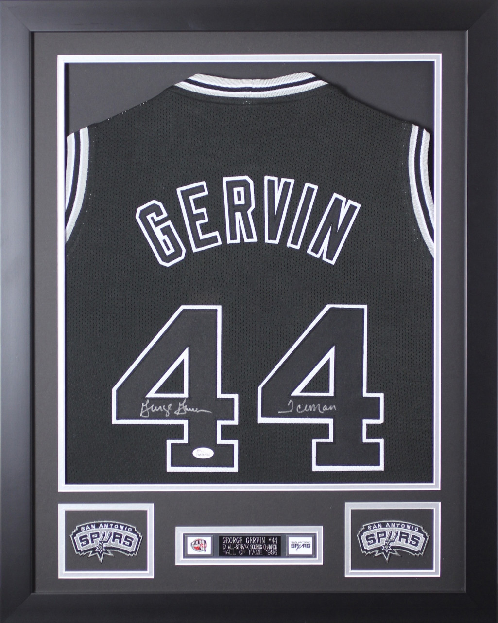 George Gervin Signed San Antonio Spurs Photo Jersey Inscribed HOF 96 (JSA  COA)