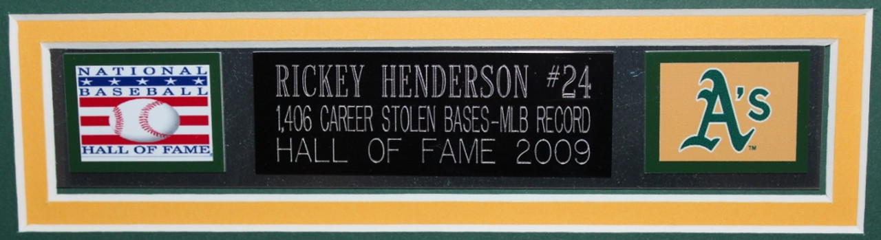 Rickey Henderson Autographed and Framed White Athletics Jersey