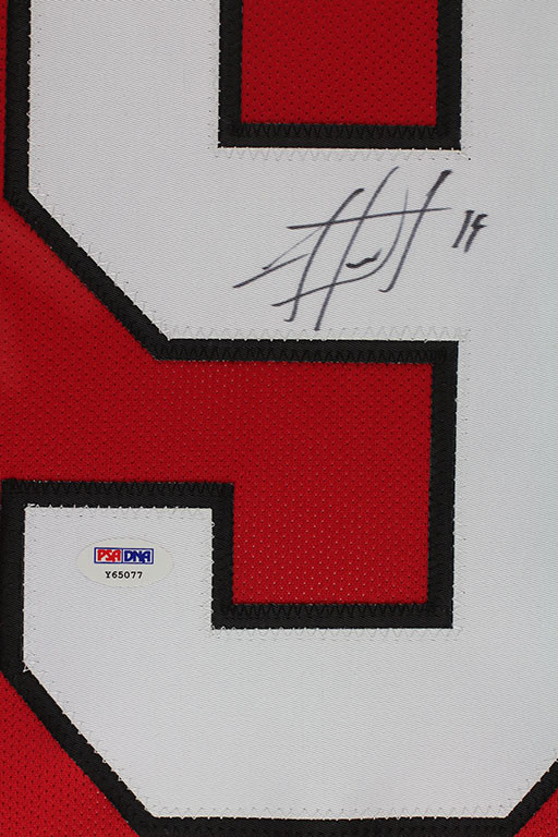 Jonathan Toews Autographed and Framed Red Blackhawks Jersey