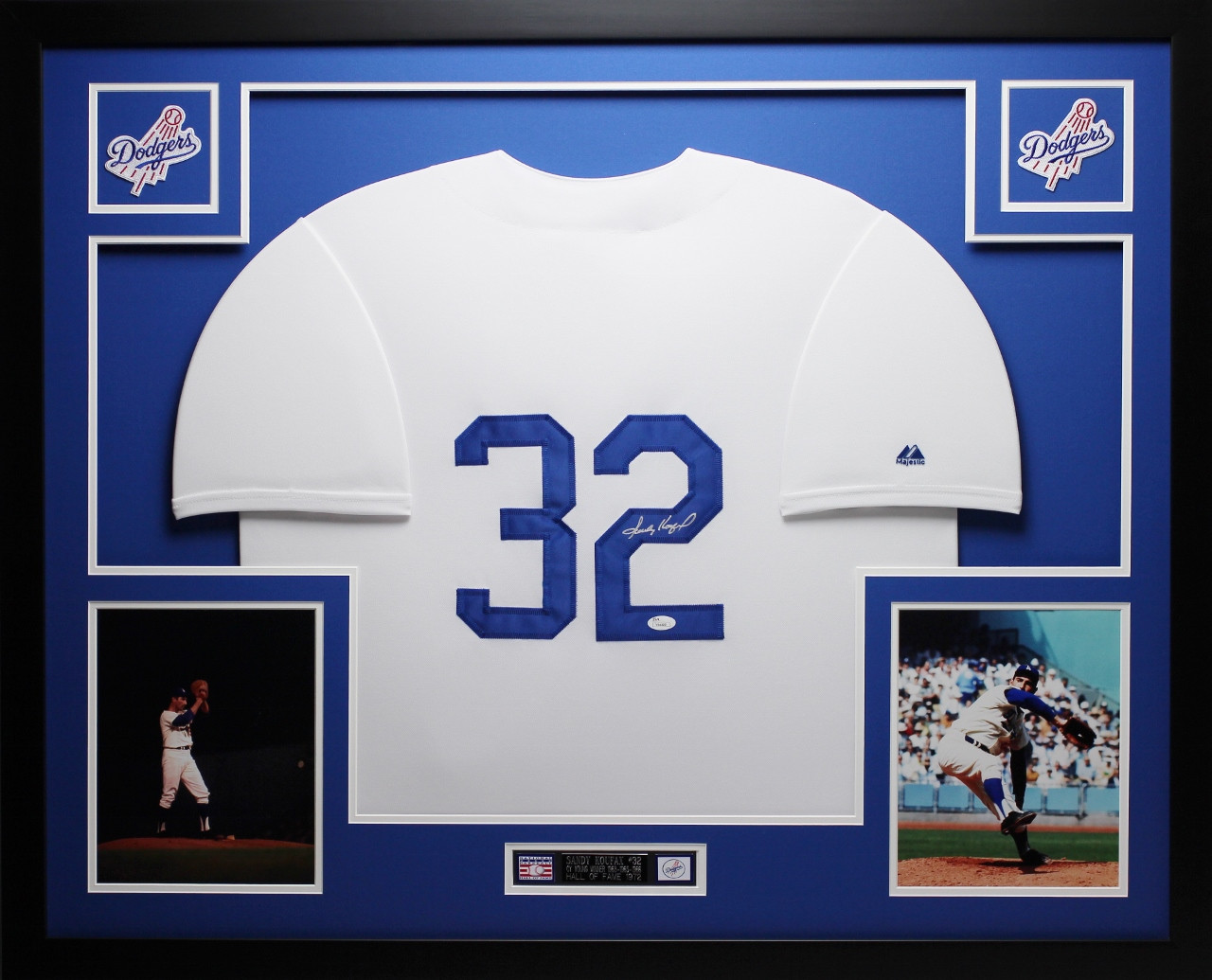 Sandy Koufax Autographed and Framed White Dodgers Jersey