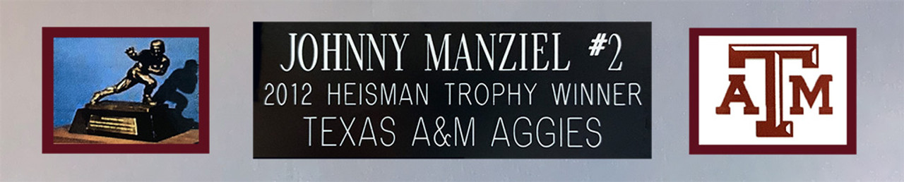 Framed Autographed/Signed Johnny Manziel 33x42 Texas A&M Maroon College  Football Jersey JSA COA