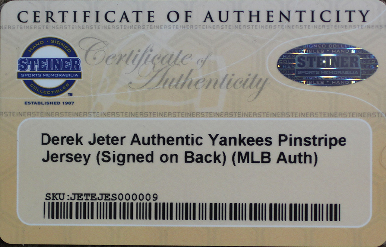Derek Jeter Autographed and Framed Pinstriped Yankees Jersey